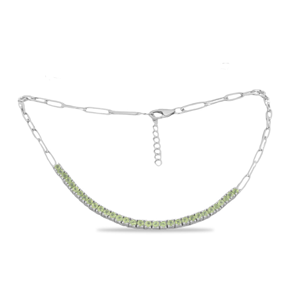 Colier din Argint 925 ( 12.47 grame ) cu Peridot Changbai 4.39 Carate 1 