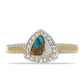 Inel din Argint 925 Placat cu Aur ( 3.04 grame ) cu Turcoaz Oyster și Topaz Alb 1.44 Carate