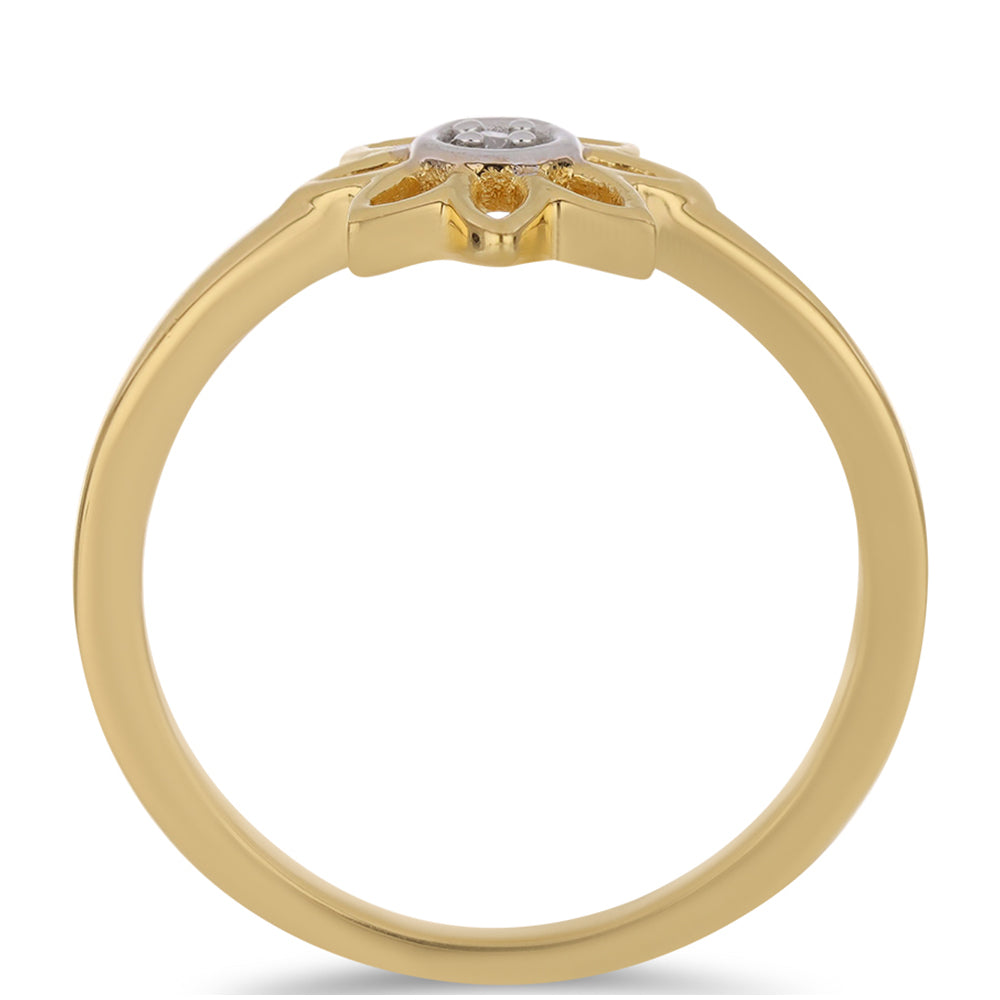 Inel din Argint 925 Placat cu Aur ( 1.9 grame ) cu Diamant Alb 0.01 Carate