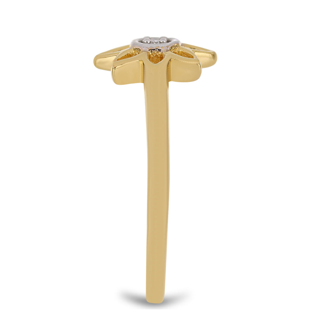 Inel din Argint 925 Placat cu Aur ( 1.9 grame ) cu Diamant Alb 0.01 Carate