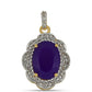 Pandantiv din Argint 925 Placat cu Aur ( 2.75 grame ) cu Agat Violet și Topaz Alb 5.33 Carate