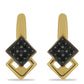 Cercei din Argint 925 Placat cu Aur ( 2.66 grame ) cu Spinel Negru 0.2 Carate