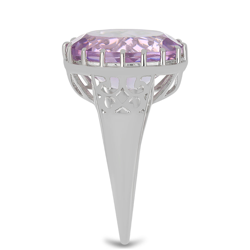Inel din Argint 925 ( 3.94 grame ) cu Ametist Rose de France 8.69 Carate