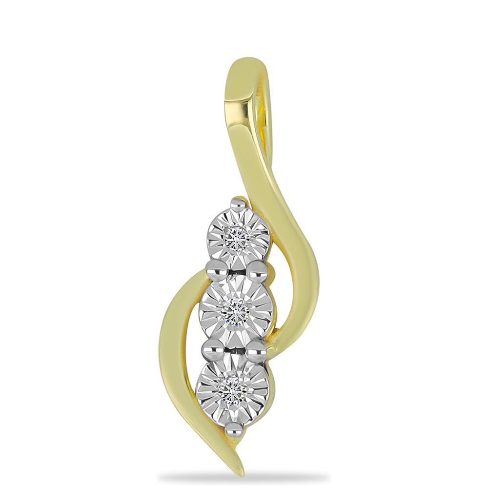 Pandantiv din Argint 925 Placat cu Aur ( 0.96 grame ) cu Diamant Alb 0.02 Carate 1 