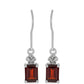 Cercei din Argint 925 ( 2.03 grame ) cu Granat Barton și Topaz Alb 2.46 Carate