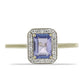 Inel din Aur de 9K ( 1.81 grame ) cu Tanzanit AAA și Zircon Alb Natural 1.15 Carate