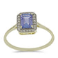 Inel din Aur de 9K ( 1.81 grame ) cu Tanzanit AAA și Zircon Alb Natural 1.15 Carate