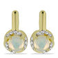 Cercei din Argint 925 Placat cu Aur ( 2.42 grame ) cu Opal Etiopian Lega Dembi și Topaz Alb 0.85 Carate