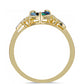 Inel din Argint 925 Placat cu Aur ( 3.19 grame ) cu Sidef Negru și Topaz Alb 0.71 Carate