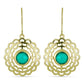 Cercei din Argint 925 Placat cu Aur ( 5.39 grame ) cu Calcedon Verde 3.53 Carate