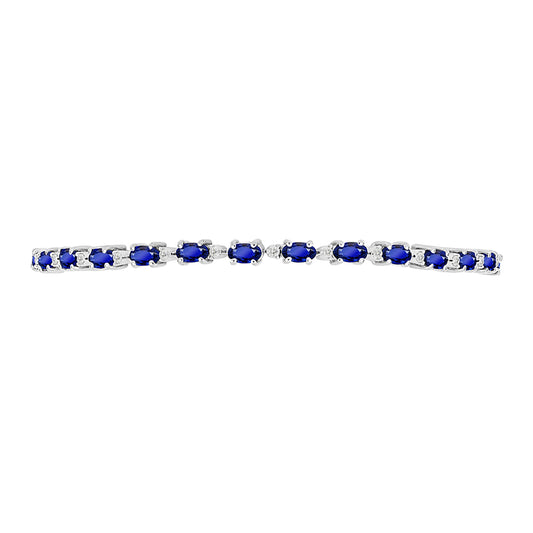 Brățară din Argint 925 ( 6.41 grame ) cu Safir Albastru Australian și Topaz Alb 5.07 Carate