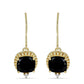 Cercei din Argint 925 Placat cu Aur ( 3.4 grame ) cu Spinel Negru și Topaz Alb 4.55 Carate