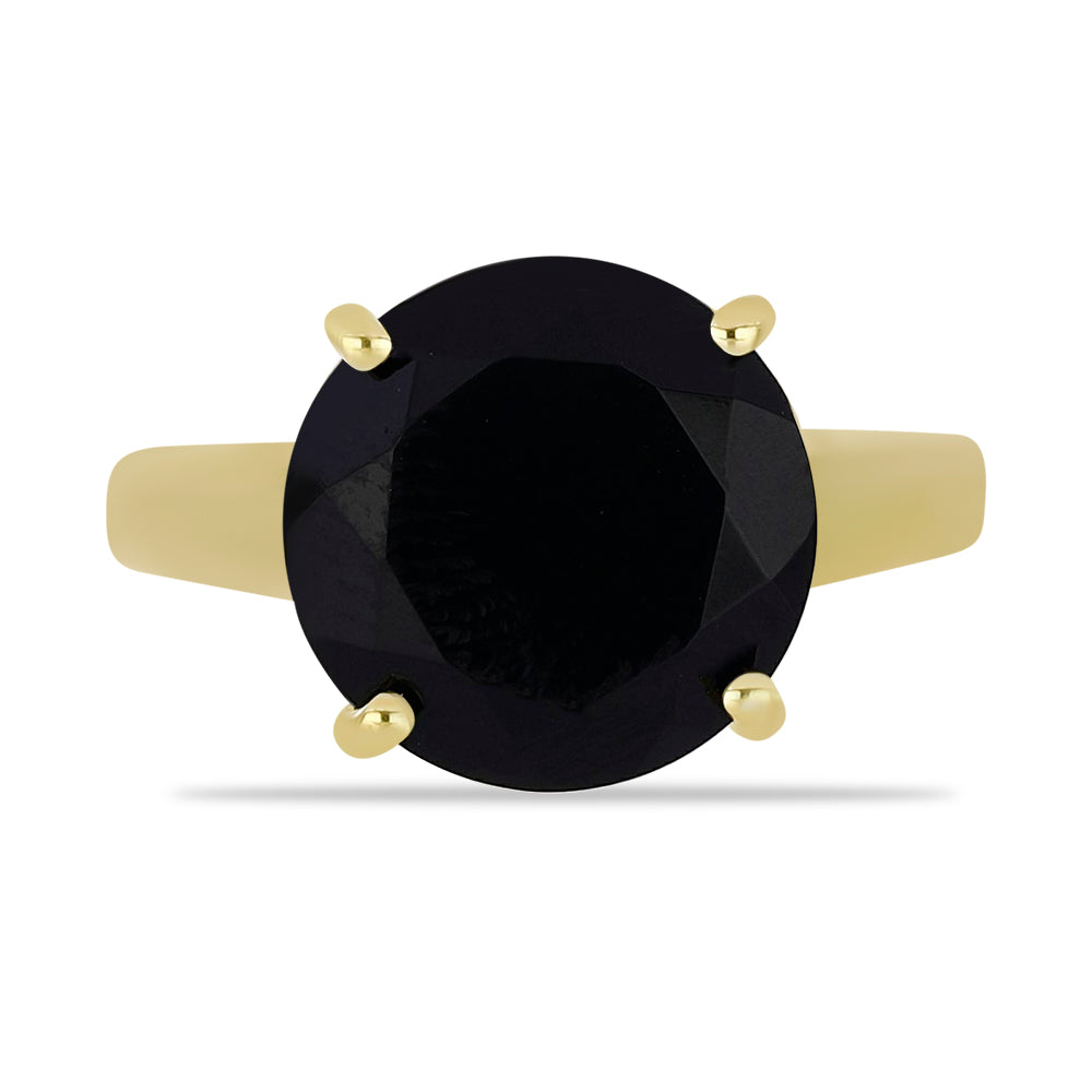 Inel din Argint 925 Placat cu Aur ( 3.64 grame ) cu Spinel Negru 5.03 Carate 5 