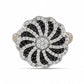 Inel din Argint 925 Placat cu Aur ( 6.32 grame ) cu Spinel Negru și Topaz Alb 0.85 Carate