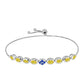 Brățară din Argint 925 ( 5.53 grame ) cu Safir Galben și Safir Albastru Australian 2.55 Carate