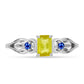 Inel din Argint 925 ( 2.22 grame ) cu Safir Galben și Safir Albastru Australian 0.74 Carate