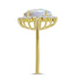Inel din Argint 925 Placat cu Aur ( 3.52 grame ) cu Piatra Lunii Curcubeu și Topaz Alb 5.25 Carate
