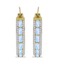Cercei din Argint 925 Placat cu Aur ( 6.29 grame ) cu Piatra Lunii Curcubeu și Topaz Alb 2.01 Carate