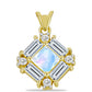 Pandantiv din Argint 925 Placat cu Aur ( 1.46 grame ) cu Piatra Lunii Curcubeu și Topaz Alb 1.84 Carate
