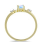 Inel din Argint 925 Placat cu Aur ( 1.65 grame ) cu Piatra Lunii Curcubeu și Topaz Alb 0.57 Carate