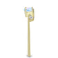 Inel din Argint 925 Placat cu Aur ( 1.65 grame ) cu Piatra Lunii Curcubeu și Topaz Alb 0.57 Carate