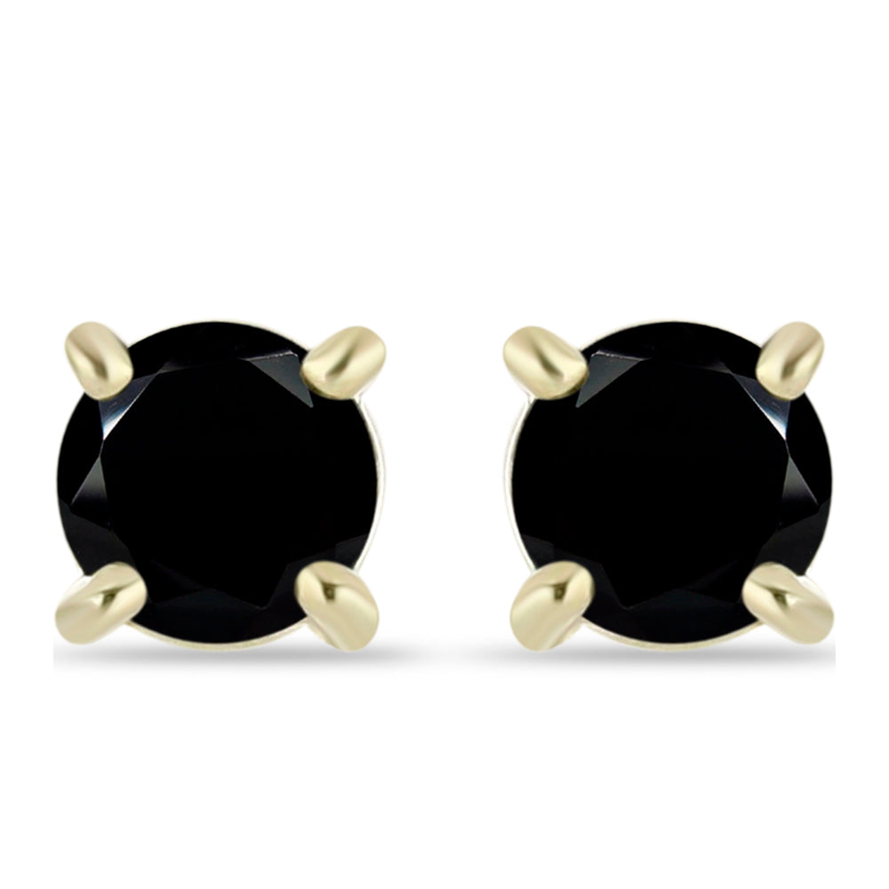 Cercei din Aur de 9K ( 0.91 grame ) cu Diamant Negru 0.65 Carate 1 