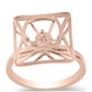 Inel din Argint 925 Placat cu Aur Roz ( 3.73 grame ) cu Diamant Dansantor Roz 0.01 Carate