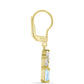 Cercei din Argint 925 Placat cu Aur ( 2.79 grame ) cu Piatra Lunii Curcubeu și Topaz Alb 3.12 Carate