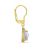 Cercei din Argint 925 Placat cu Aur ( 2.7 grame ) cu Piatra Lunii Curcubeu și Topaz Alb 3.84 Carate