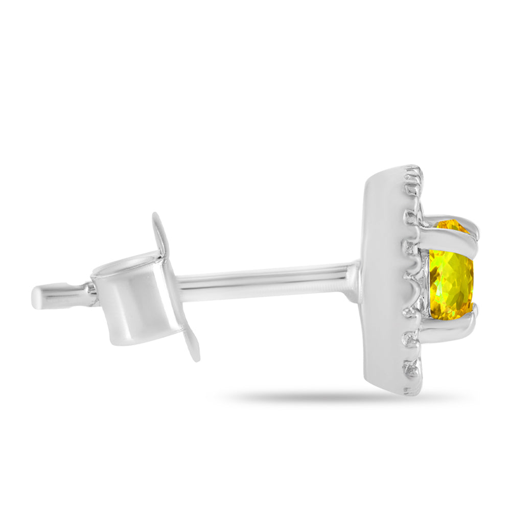 Cercei din Argint 925 ( 1.84 grame ) cu Citrin Ural 0.47 Carate 2 