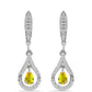 Cercei din Argint 925 ( 4.7 grame ) cu Citrin Ural și Topaz Alb 1.54 Carate