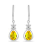 Cercei din Argint 925 ( 3.85 grame ) cu Citrin Ural și Topaz Alb 3.67 Carate