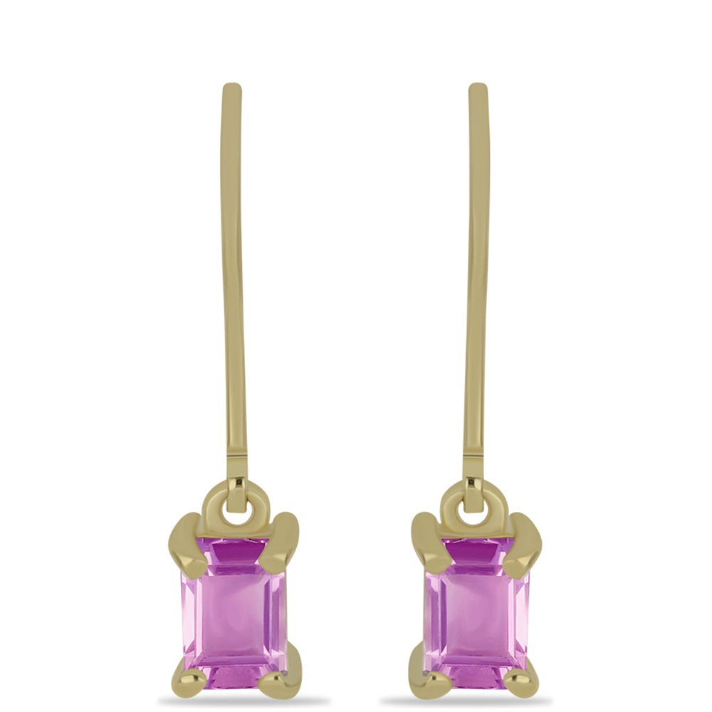 Cercei din Argint 925 Placat cu Aur ( 1.53 grame ) cu Fluorit roz 1.51 Carate 1 