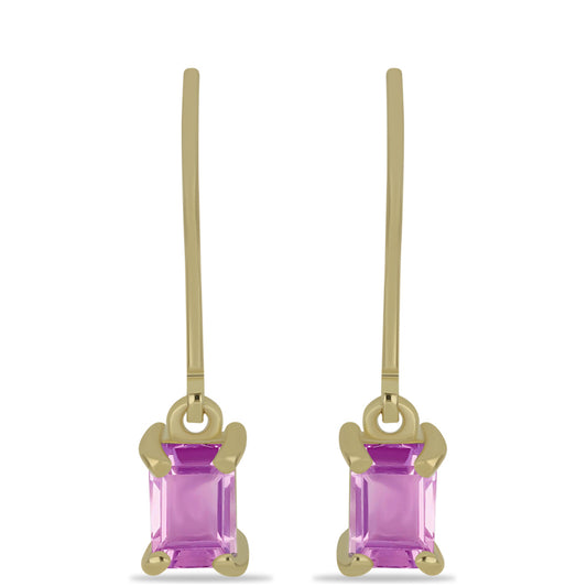 Cercei din Argint 925 Placat cu Aur ( 1.53 grame ) cu Fluorit roz 1.51 Carate