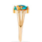 Inel din Argint 925 Placat cu Aur ( 3.23 grame ) cu Turcoaz Oyster și Topaz Alb 1.45 Carate
