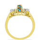Inel din Argint 925 Placat cu Aur ( 3.86 grame ) cu Turcoaz Oyster și Topaz Alb 1.8 Carate
