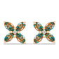 Cercei din Argint 925 Placat cu Aur ( 1.77 grame ) cu Turcoaz Oyster și Topaz Alb 2.38 Carate