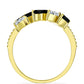 Inel din Argint 925 Placat cu Aur ( 4.02 grame ) cu Onix Negru și Topaz Alb 2.11 Carate