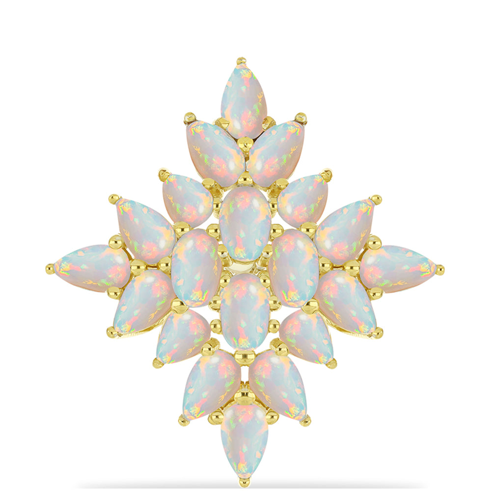 Inel din Argint 925 Placat cu Aur ( 4.1 grame ) cu Opal Welo 2.71 Carate 1 