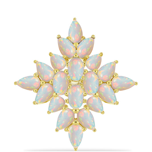 Inel din Argint 925 Placat cu Aur ( 4.1 grame ) cu Opal Welo 2.71 Carate