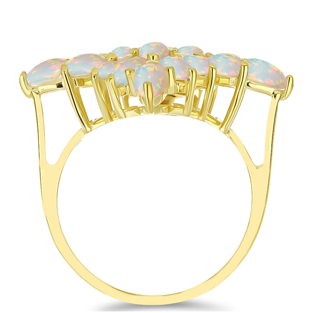 Inel din Argint 925 Placat cu Aur ( 4.1 grame ) cu Opal Welo 2.71 Carate 2 