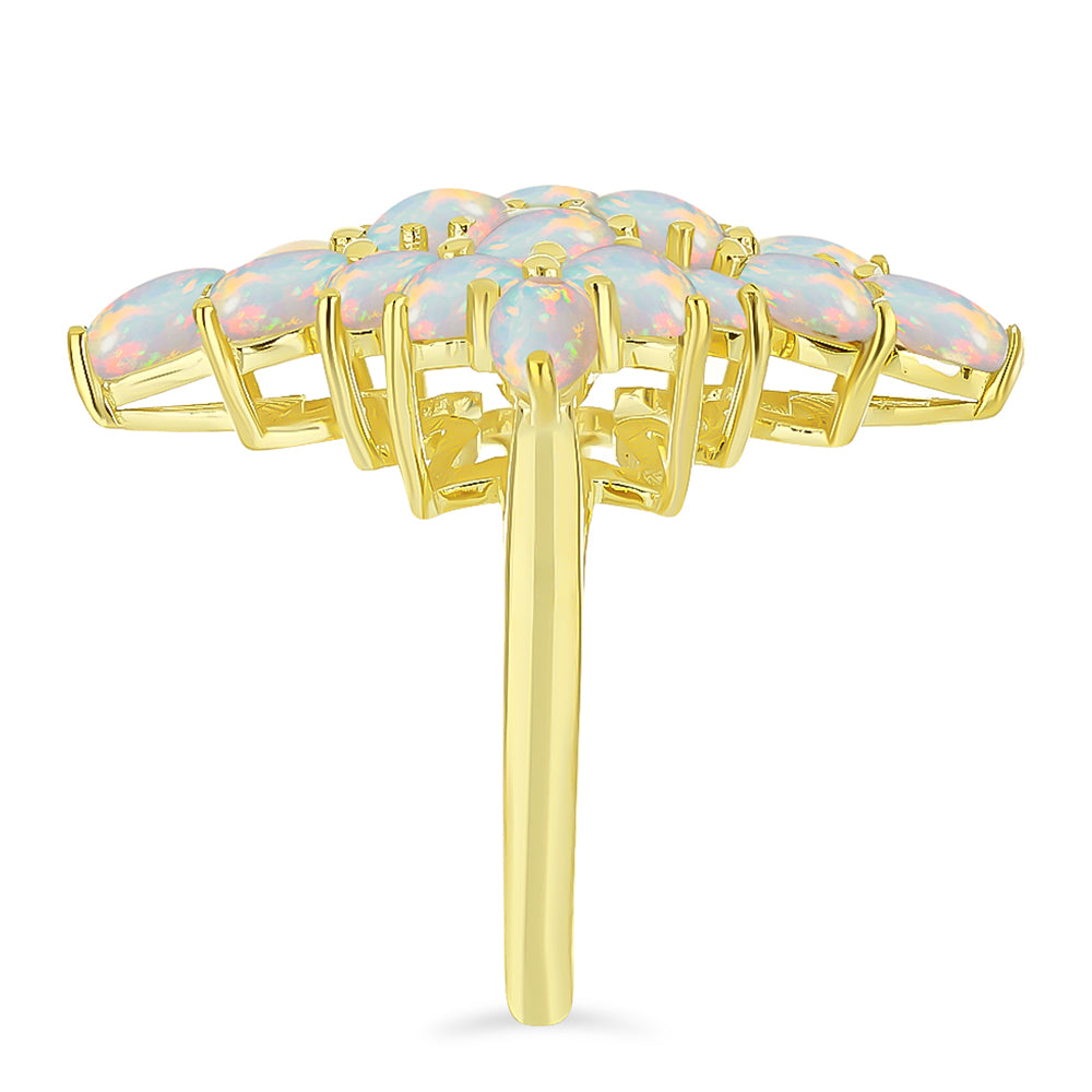 Inel din Argint 925 Placat cu Aur ( 4.1 grame ) cu Opal Welo 2.71 Carate 4 