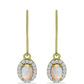 Cercei din Argint 925 Placat cu Aur ( 2.48 grame ) cu Opal Welo și Topaz Alb 1.08 Carate
