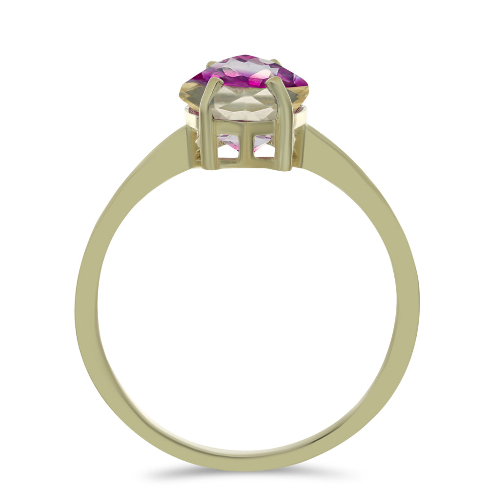 Inel din Argint 925 Placat cu Aur ( 1.96 grame ) cu Fluorit Violet 4.58 Carate