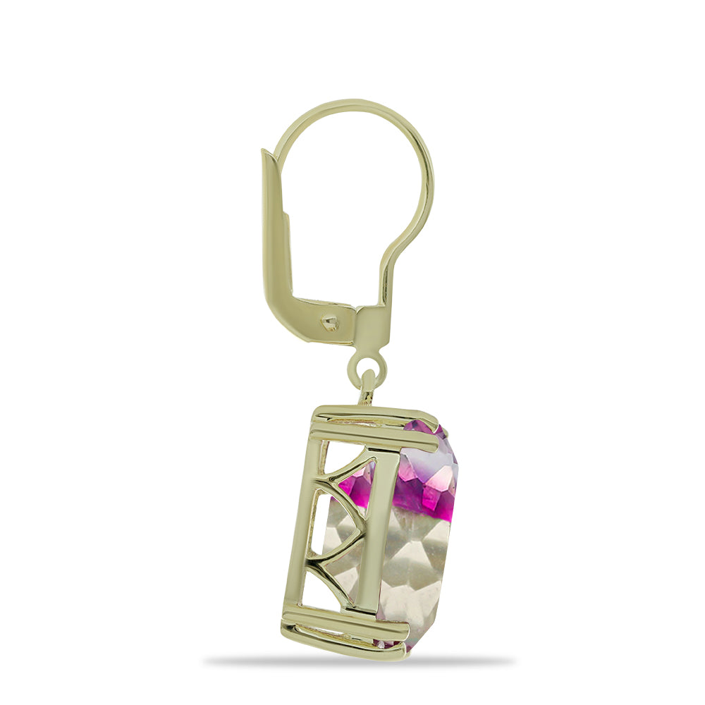 Cercei din Argint 925 Placat cu Aur ( 4.04 grame ) cu Fluorit Violet 16.08 Carate 2 