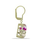 Cercei din Argint 925 Placat cu Aur ( 4.04 grame ) cu Fluorit Violet 16.08 Carate