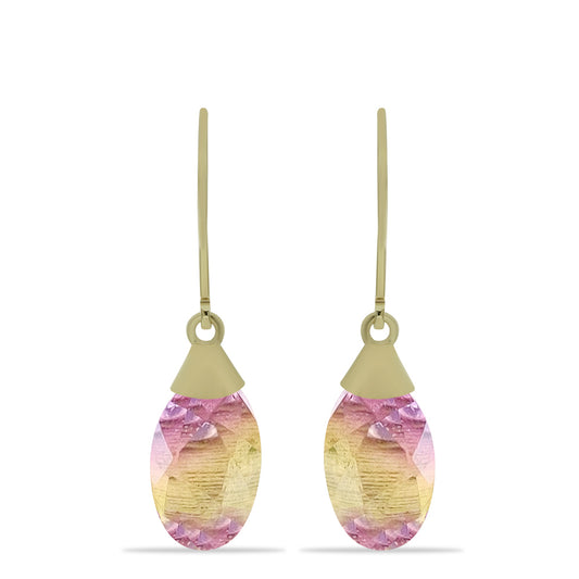 Cercei din Argint 925 Placat cu Aur ( 1.36 grame ) cu Fluorit Violet 10.37 Carate