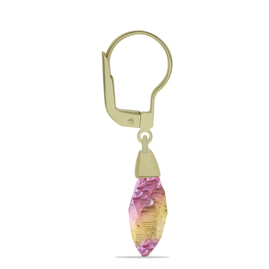 Cercei din Argint 925 Placat cu Aur ( 1.36 grame ) cu Fluorit Violet 10.37 Carate