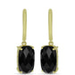Cercei din Argint 925 Placat cu Aur ( 3.9 grame ) cu Onix Negru 8.57 Carate