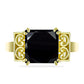 Inel din Argint 925 Placat cu Aur ( 3.8 grame ) cu Onix Negru 5.33 Carate